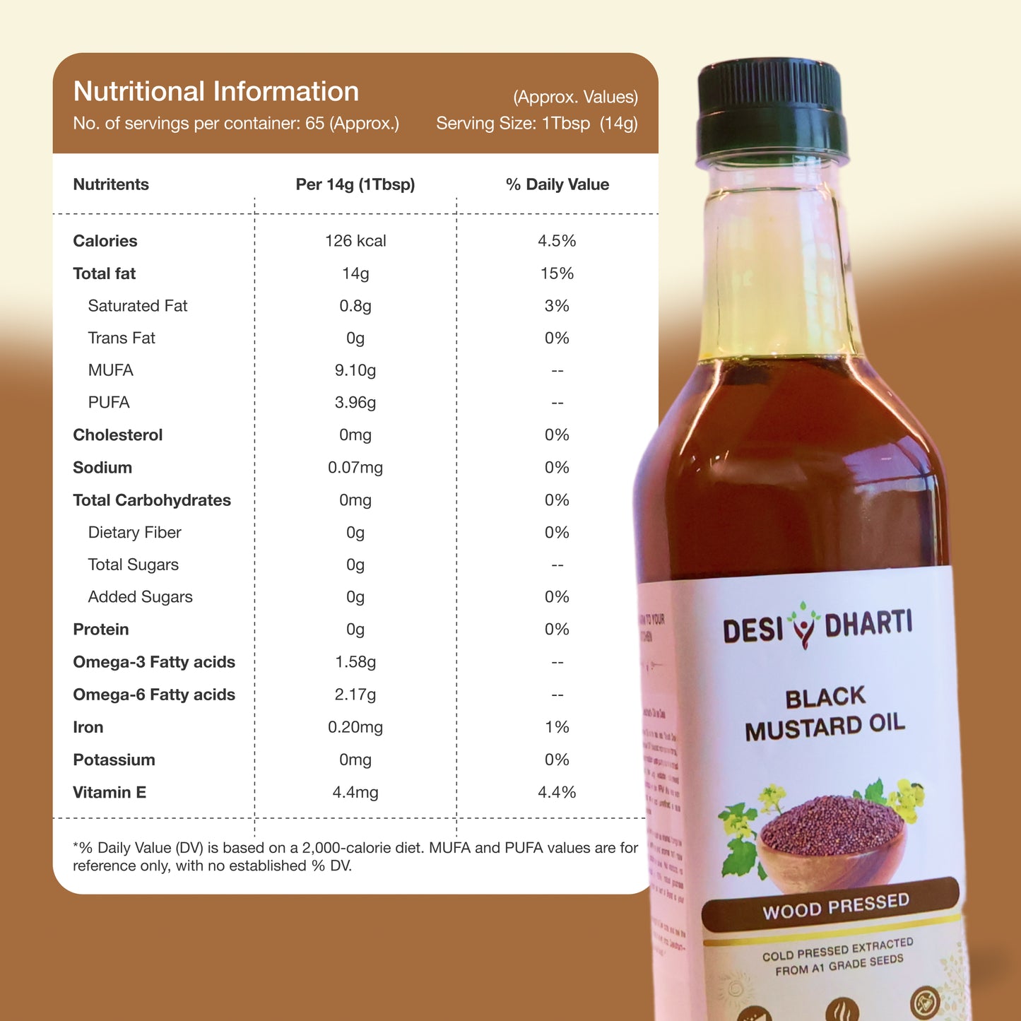 Wood Cold Pressed Black Mustard & Groundnut (Peanut) Oil, 1L Each