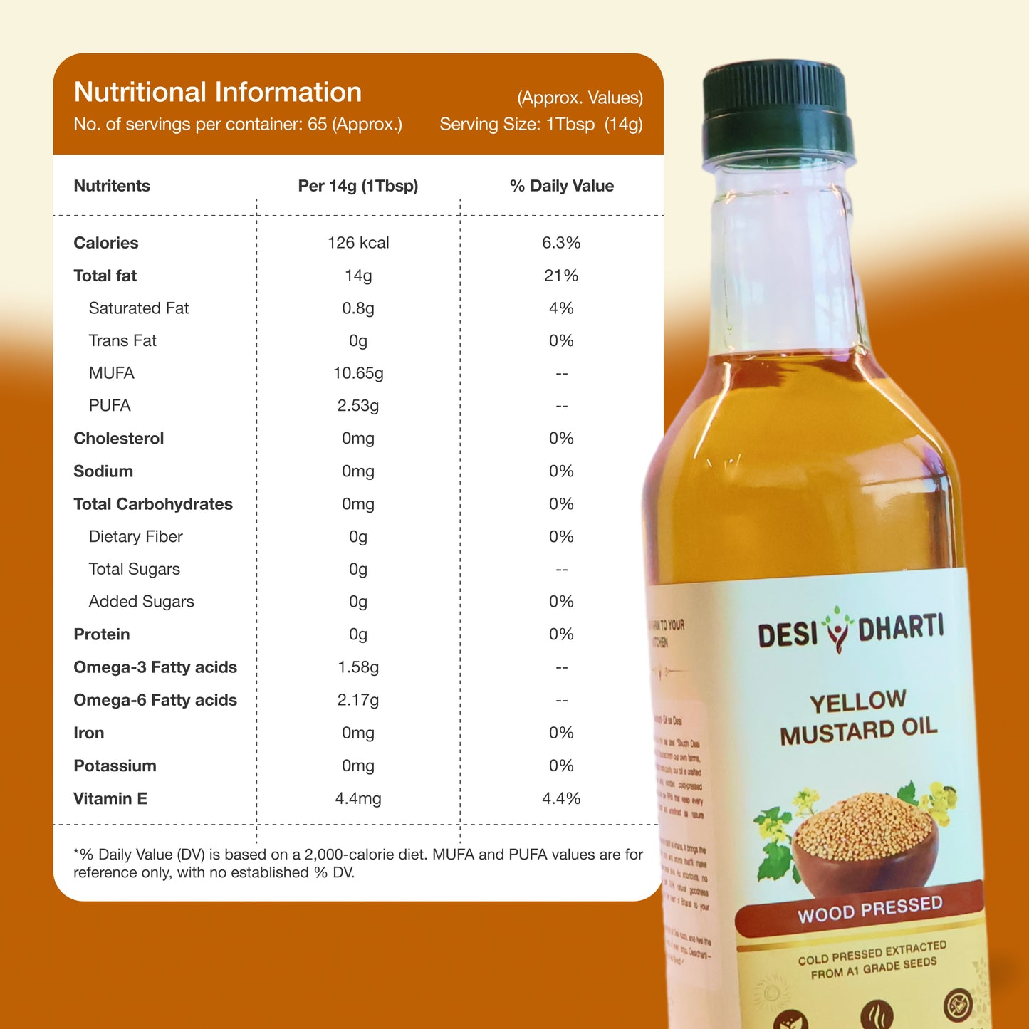 Wood Cold Pressed Yellow & Black Mustard Oil, 1L Each