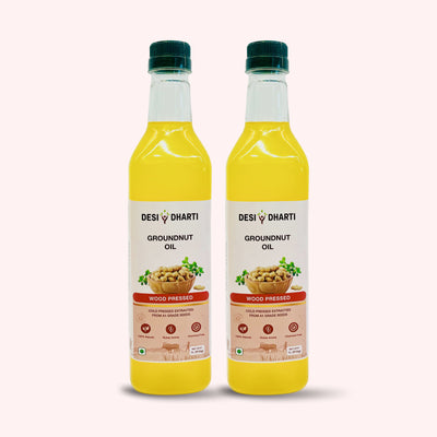 Desi Dharti Wood Cold Pressed Groundnut Oil - 2 Ltr