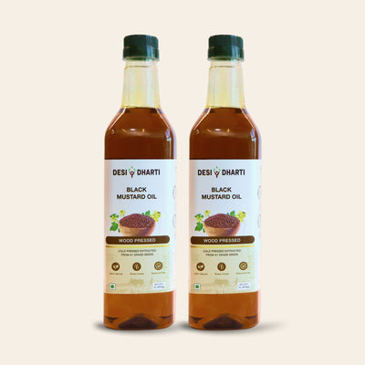 Desi Dharti Wood Cold Pressed Black Mustard Oil - 2 Ltr