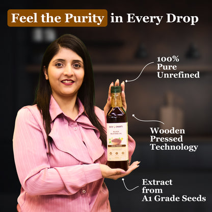 Wood Cold Pressed Black Mustard & Groundnut (Peanut) Oil, 1L Each