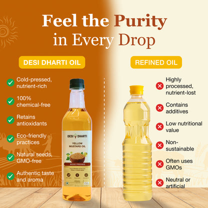 Wood Cold Pressed Yellow & Black Mustard Oil, 1L Each