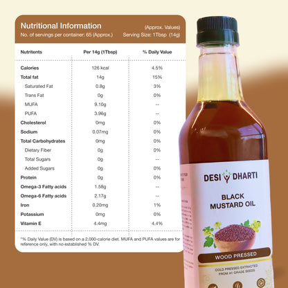 Wood Cold Pressed Black Mustard & Groundnut (Peanut) Oil, 1L Each