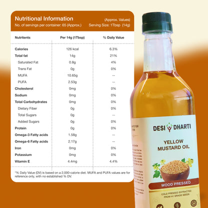 Wood Cold Pressed Yellow & Black Mustard Oil, 1L Each