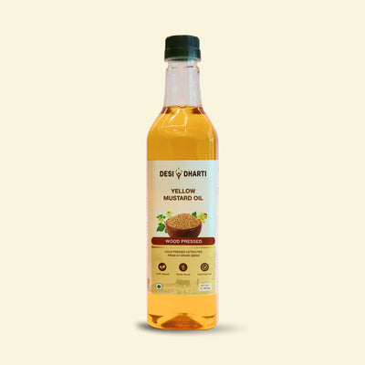 Desi Dharti Wood Cold Pressed Yellow Mustard Oil - 1 Ltr