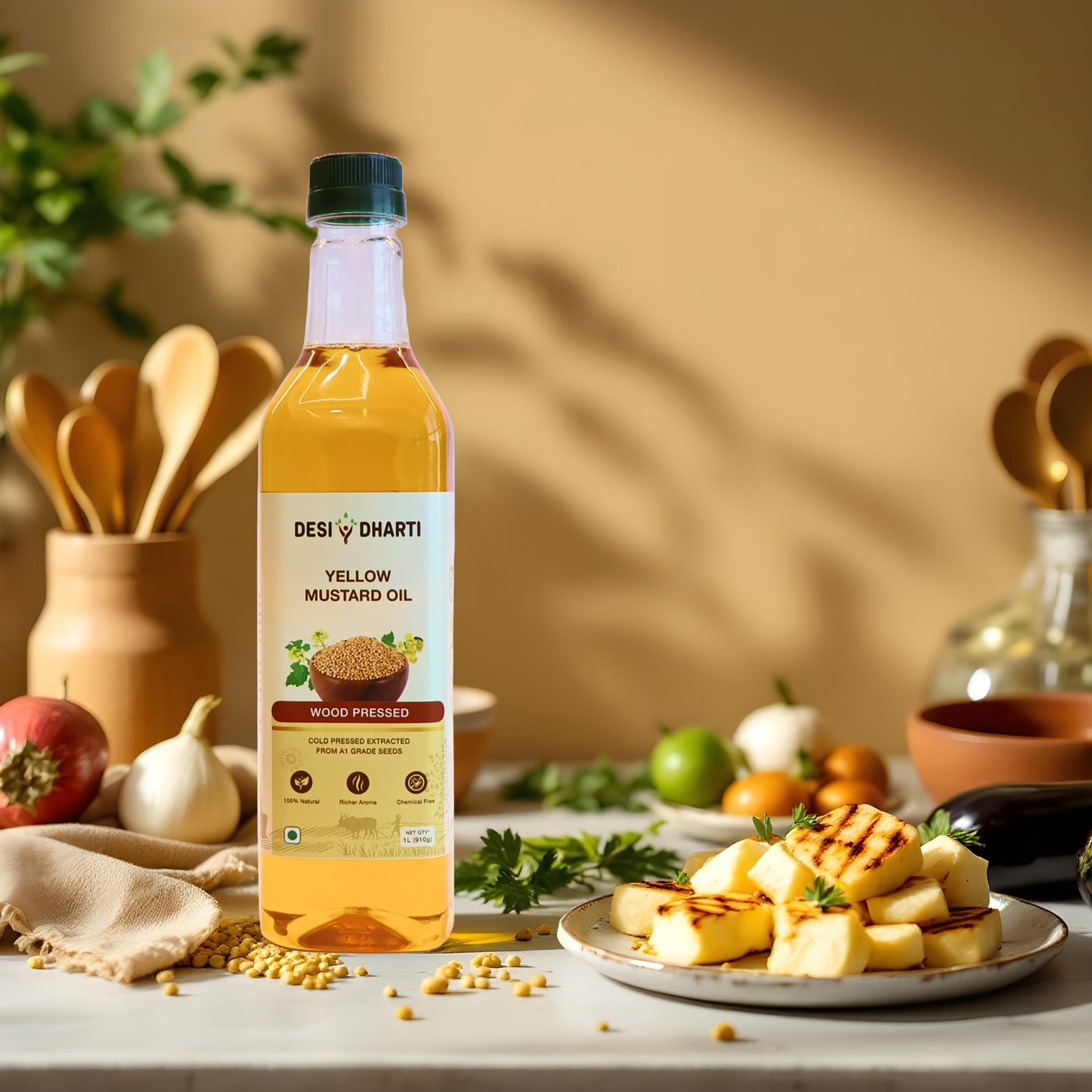 Desi Dharti Wood Cold Pressed Yellow Mustard Oil