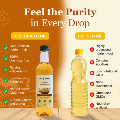 Desi Dharti Wood Cold Pressed Yellow Mustard Oil
