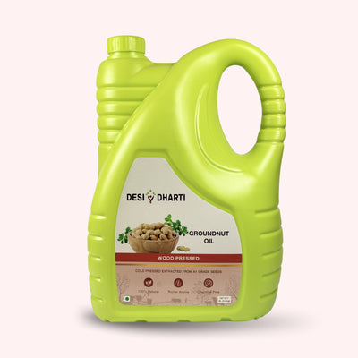 Desi Dharti Wood Cold Pressed Groundnut Oil - 5 Ltr can